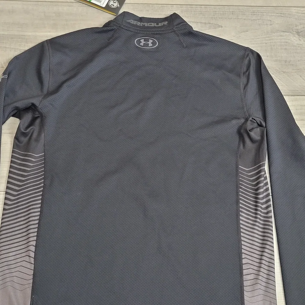 👕NWT Under Armour Shirt Mens L Black ColdGear Reactor Fitted Stretch Baselayer